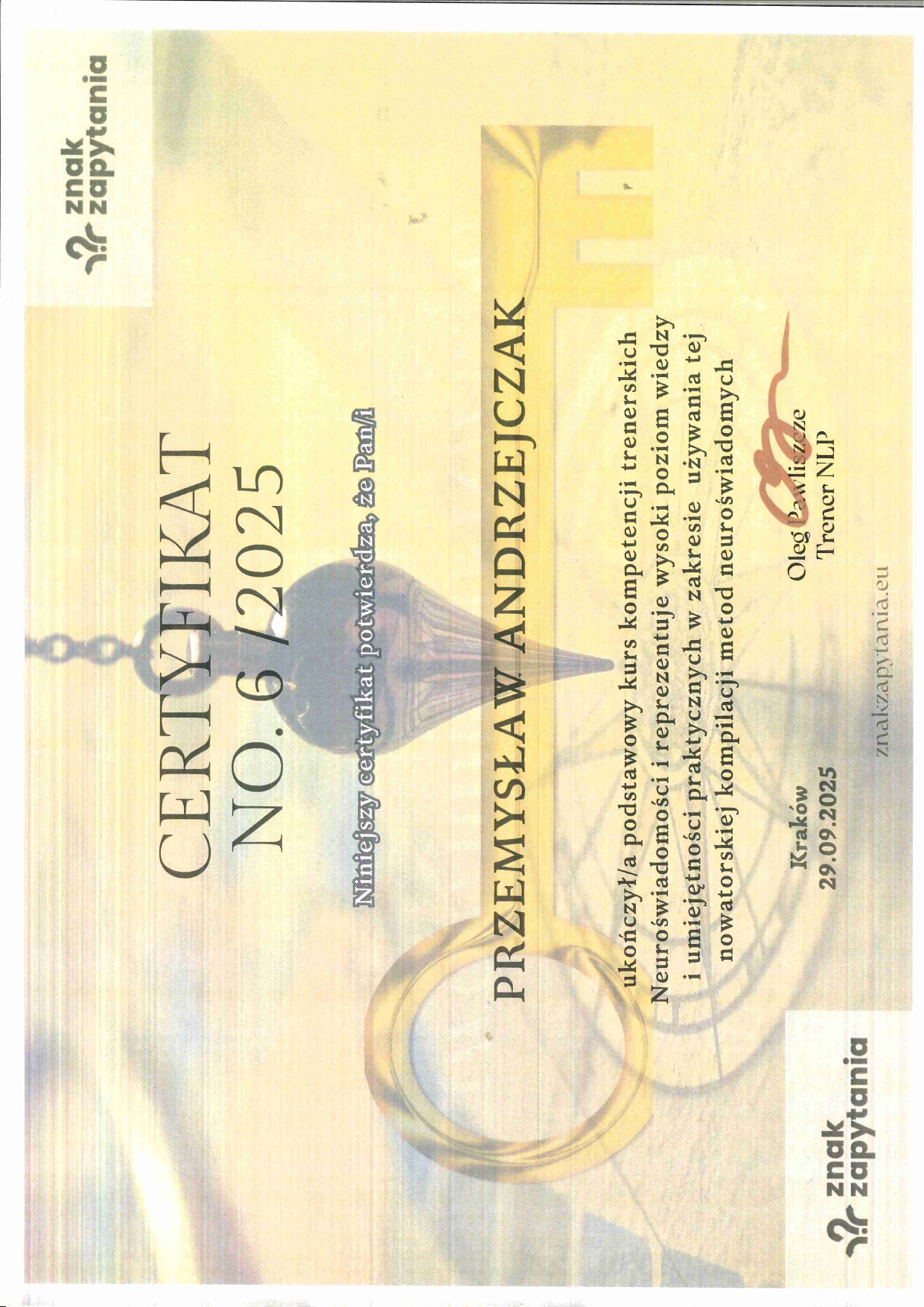 Certyfikat 3